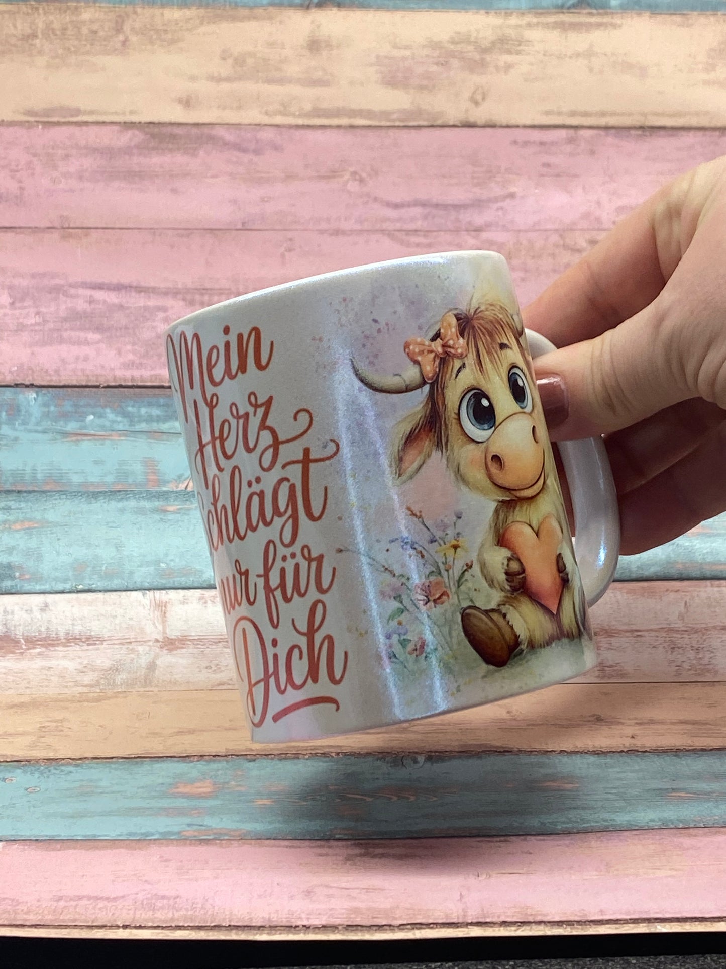 🐮 Keramiktasse „Mein Herz schlägt nur für Dich“