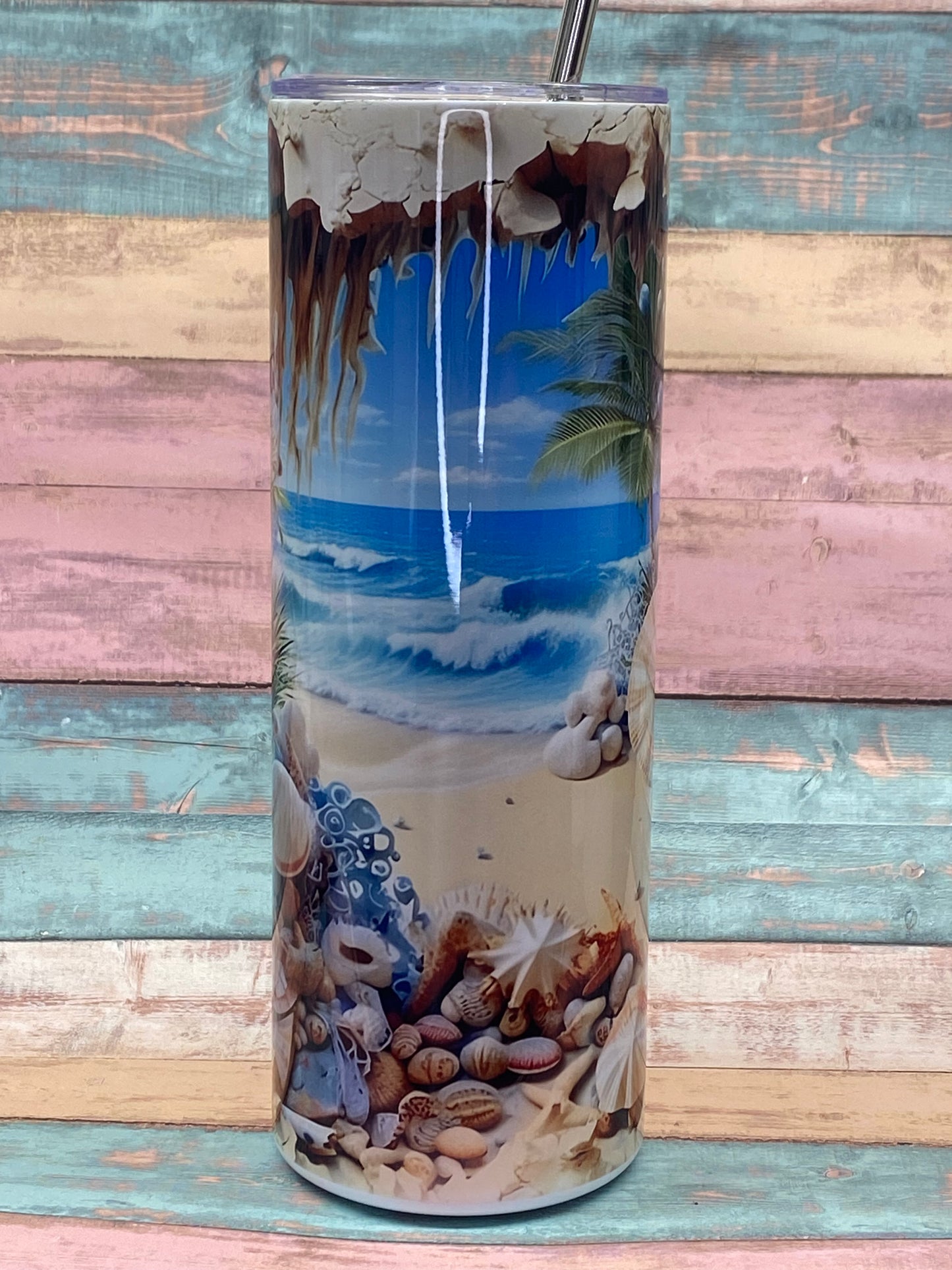 Produktbeschreibung – Edelstahl Tumbler „Beach Vibes“