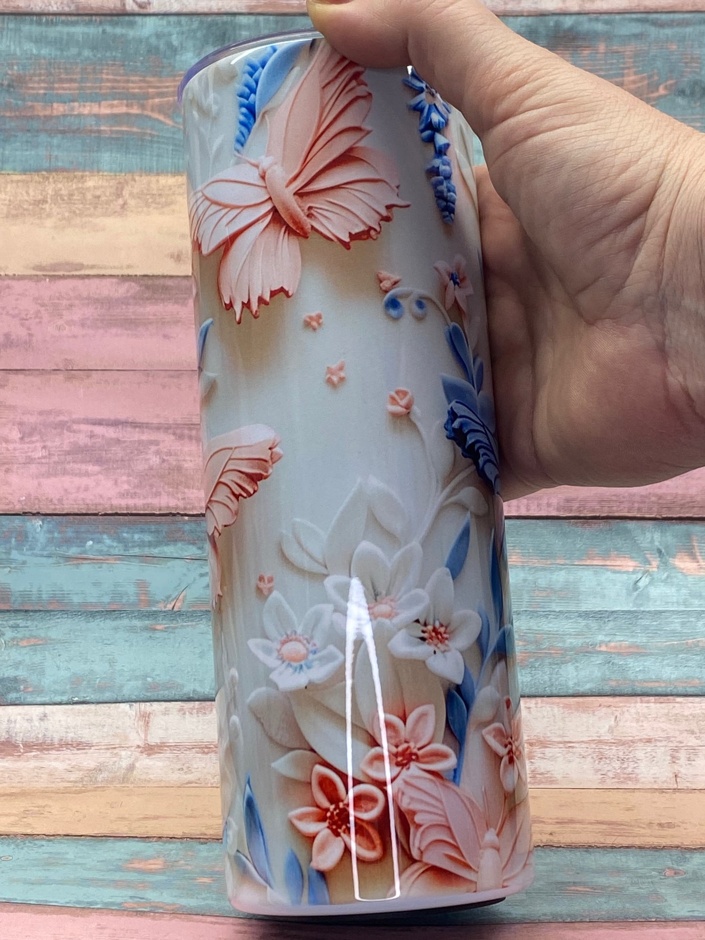 Edelstahl-Thermobecher „Butterfly Garden“ – 20 oz (ca. 590 ml)