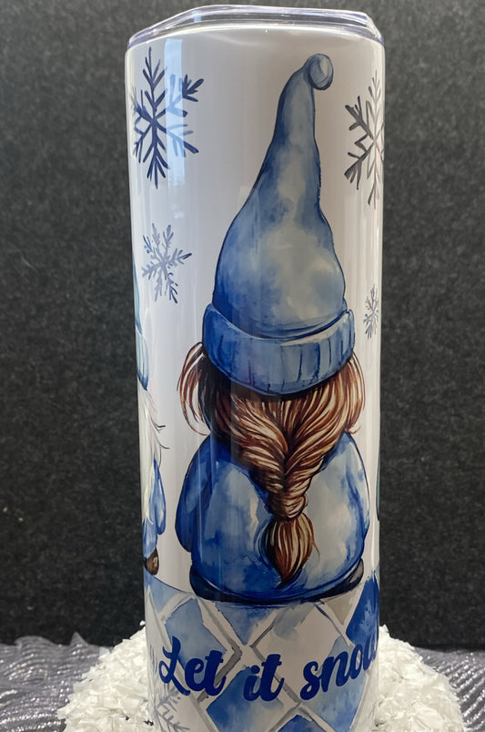 🎄 Thermobecher „Let it Snow“ – Wintermädchen mit Zopf