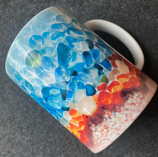 Keramiktasse mit Meeresdesign | Sublimationsdruck Kaffeetasse 330 ml