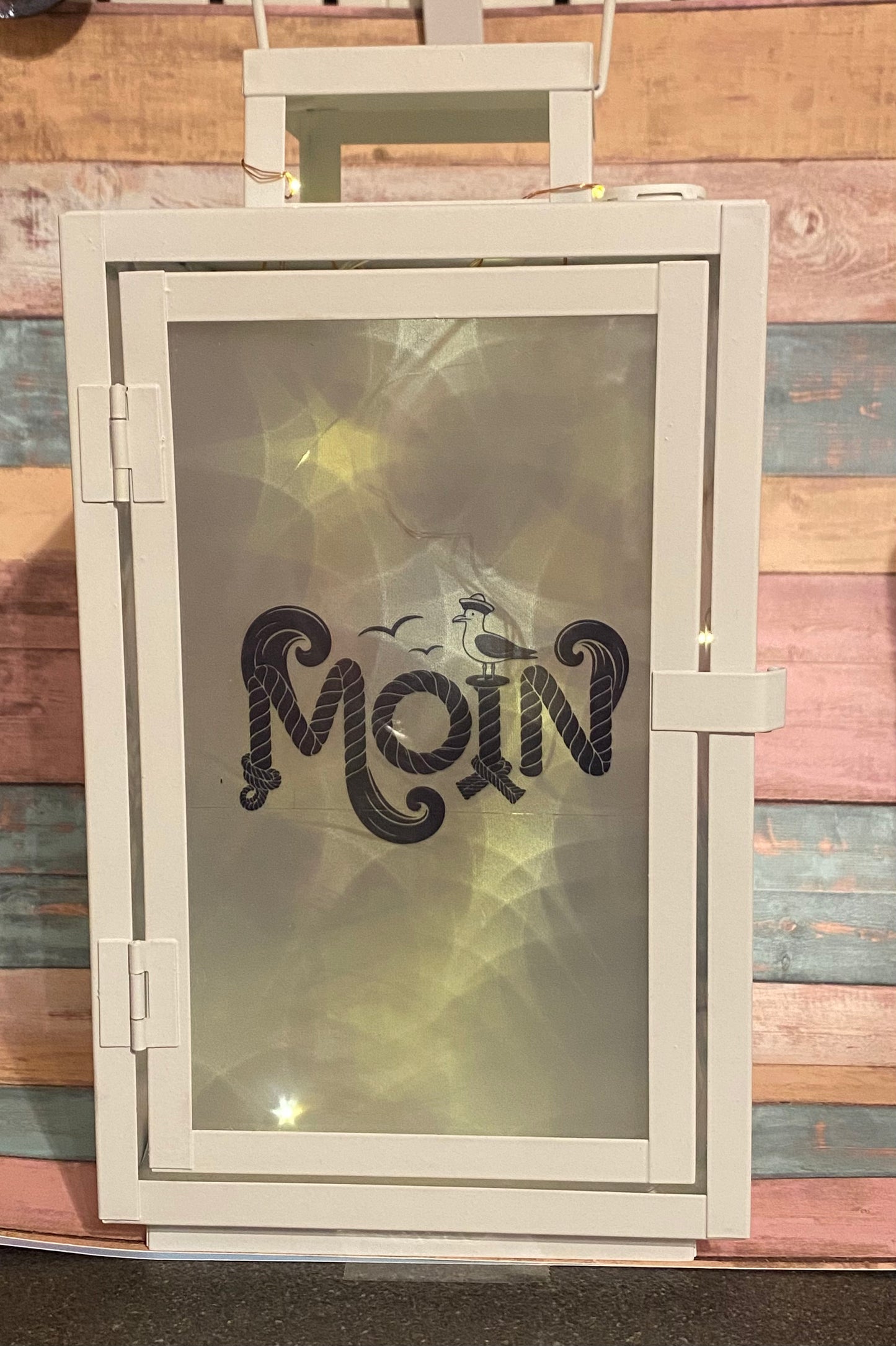 🕯️ Maritime Deko-Laterne „MOIN“ – Seemann-Motiv
