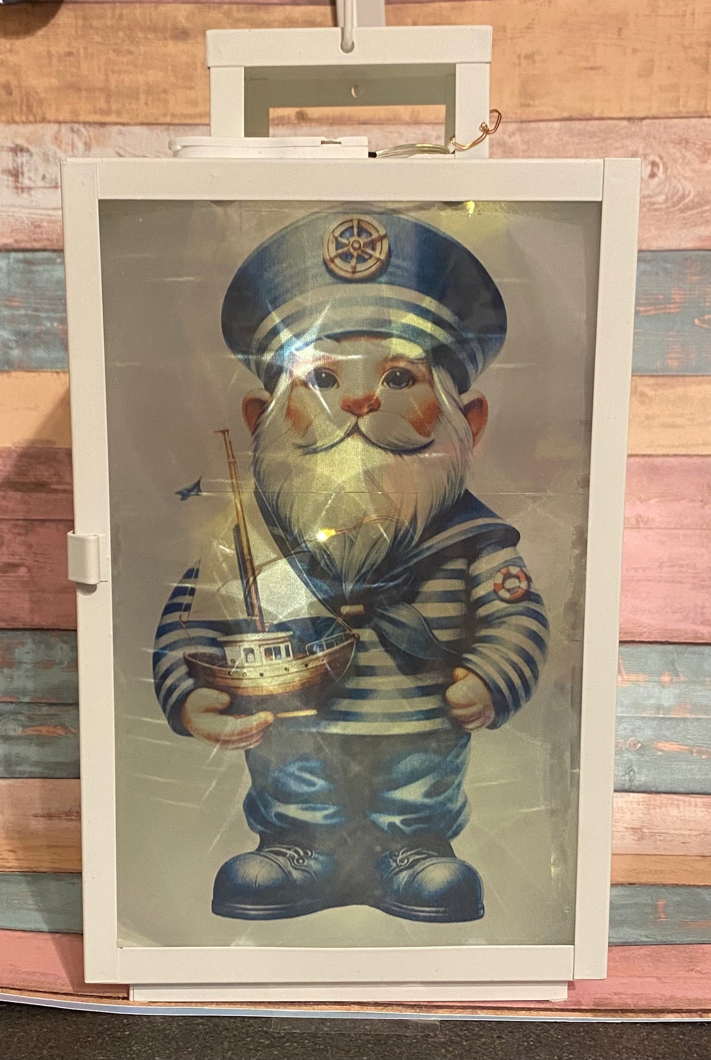 🕯️ Maritime Deko-Laterne „MOIN“ – Seemann-Motiv