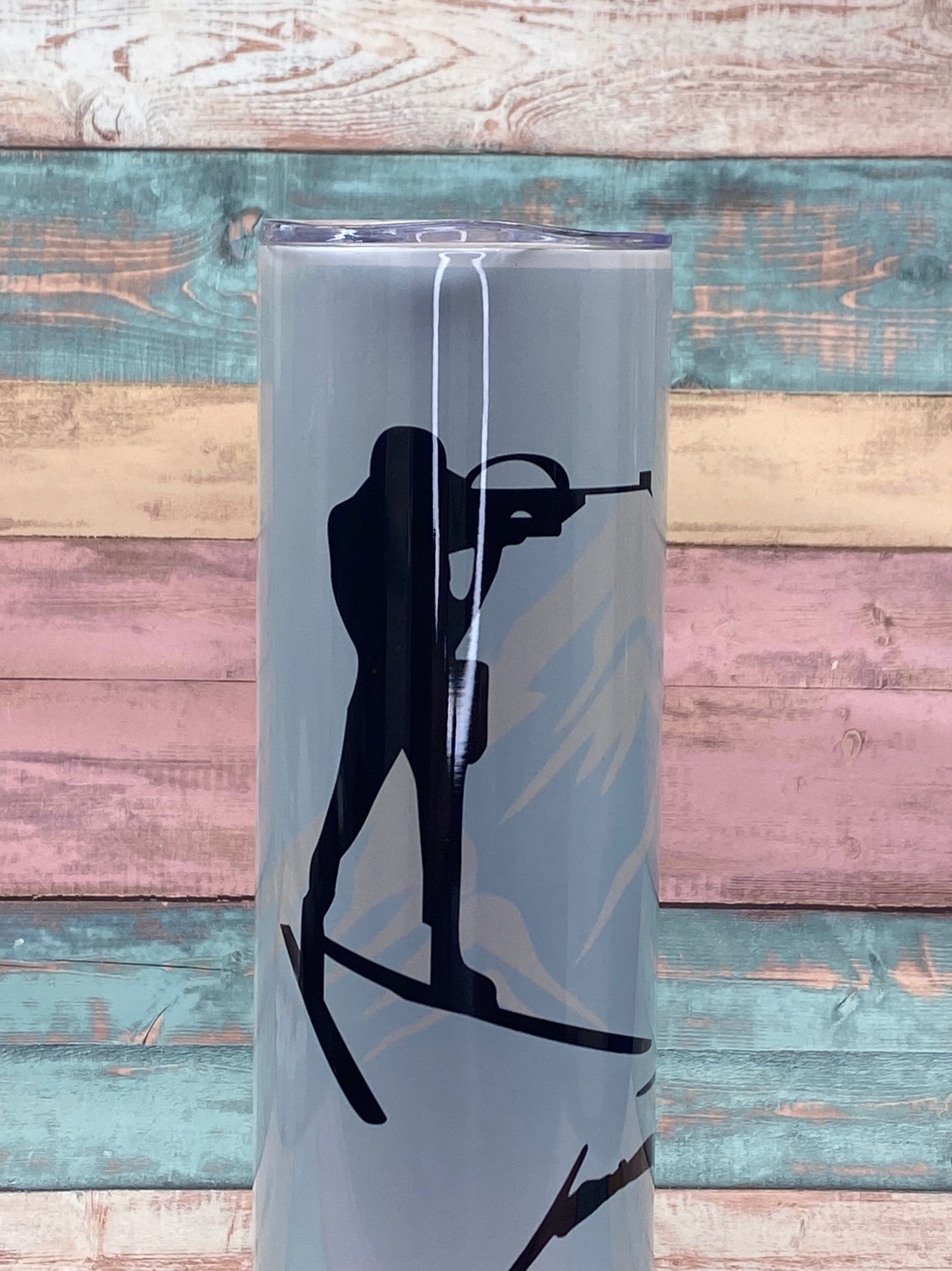 🎯 Edelstahl Tumbler „I ❤️ Biathlon“ – für echte Biathlon-Fans