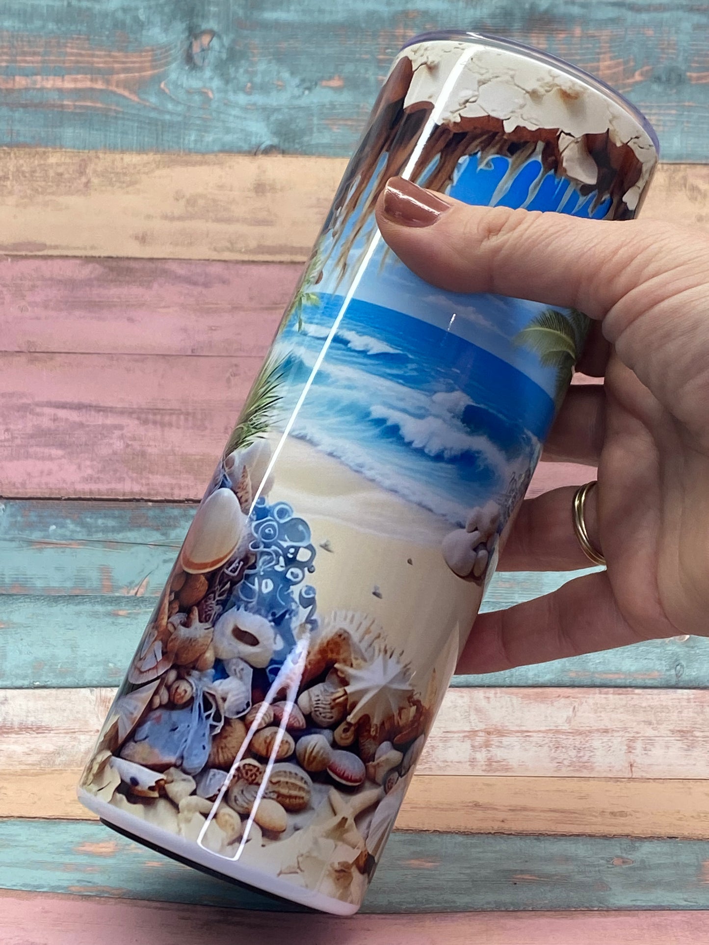 🌊 Produktbeschreibung – Edelstahl Tumbler „Beach Vibes“