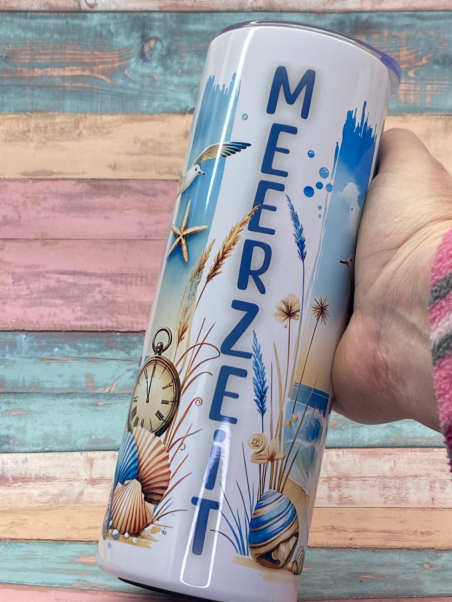 Edelstahltumbler „MEERZEIT“ – 20 oz (ca. 590 ml)