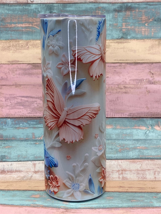 Edelstahl-Thermobecher „Butterfly Garden“ – 20 oz (ca. 590 ml)