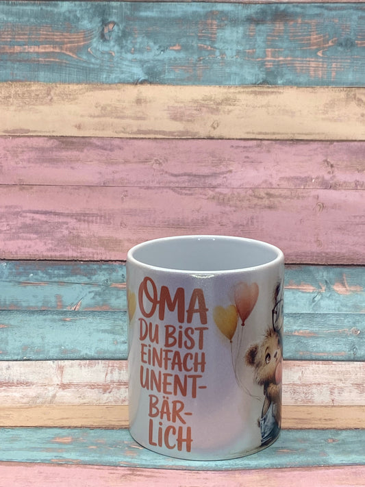 Keramiktasse „Oma, du bist einfach unent-bär-lich“