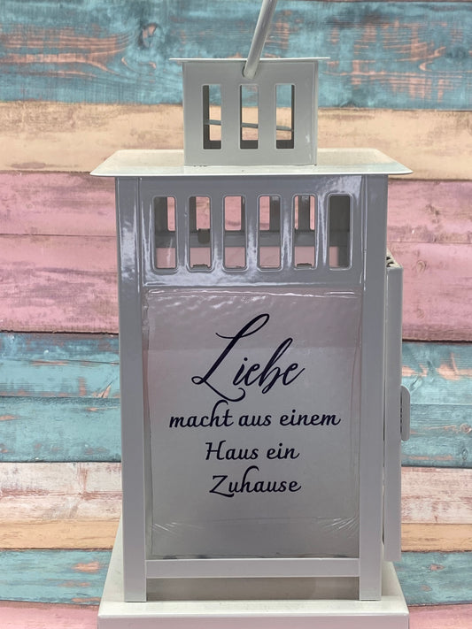 🕯️ Deko-Laterne „Liebe macht aus einem Haus ein Zuhause“
