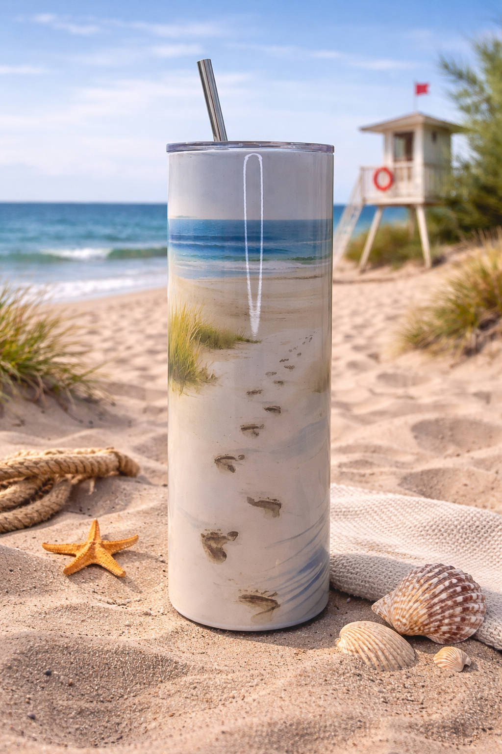 Edelstahl Tumbler „Dünenpfad am Meer“