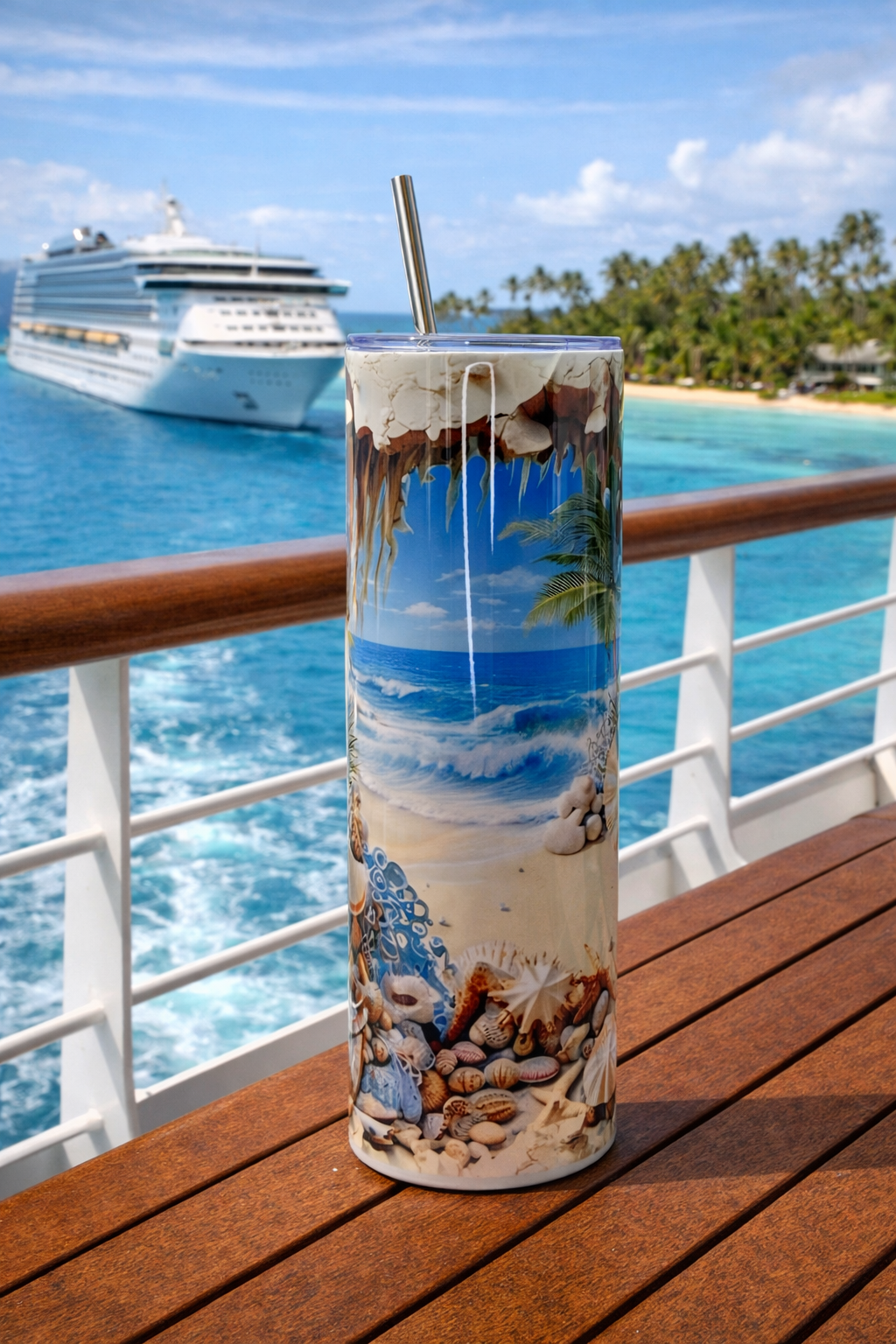 Produktbeschreibung – Edelstahl Tumbler „Beach Vibes“