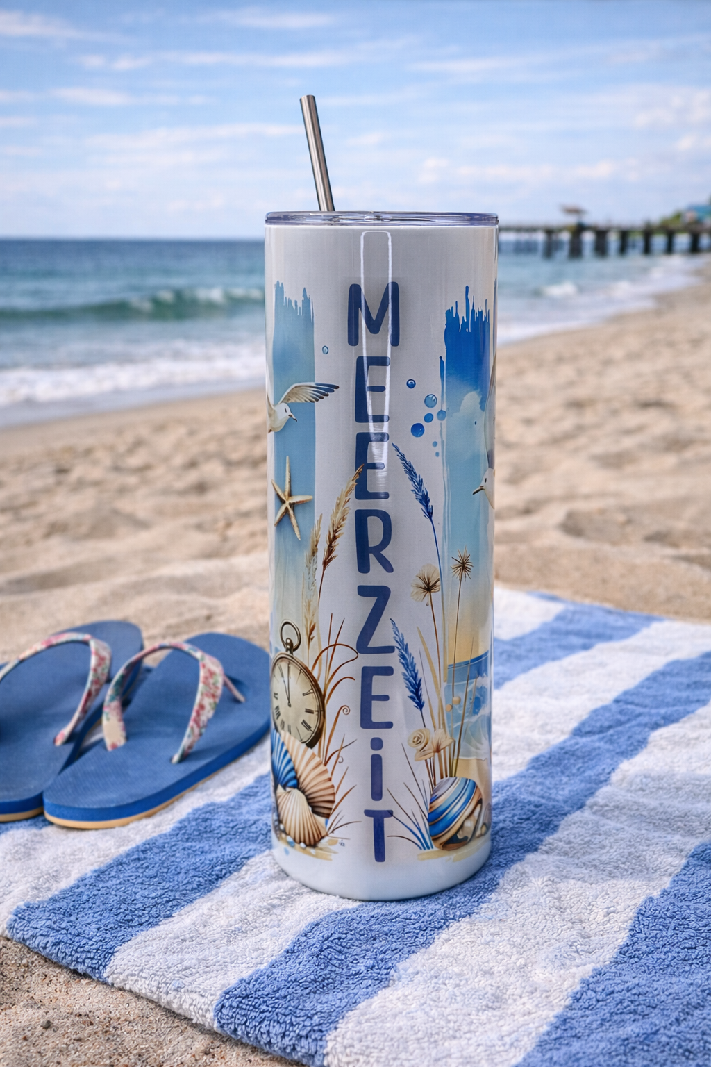 Edelstahltumbler „MEERZEIT“ – 20 oz (ca. 590 ml)