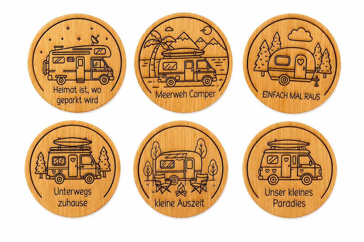 Magnetischer Flaschenöffner aus Bambus | Camper Geschenk | Wohnmobil Geschenk | Camping Flaschenöffner | Kühlschrank Magnet |
